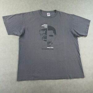 Infowars Alex Jones Worst President Ever‎ Shirt Men's XL Gray Obama Rare